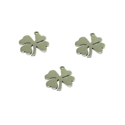 Dije Mini de Acero Quirúrgico - Trébol 13mm - 1und