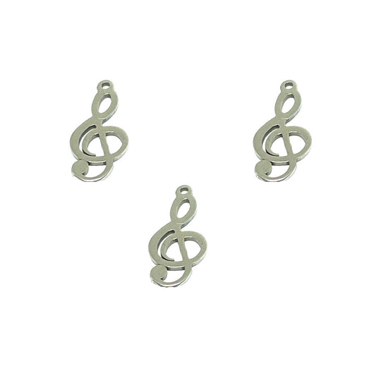 Dije Mini de Acero Quirúrgico - Nota Sol 17mm - 1und