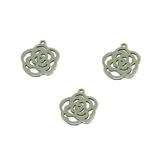 Dije Mini de Acero Quirúrgico - Rosa 14mm - 1und