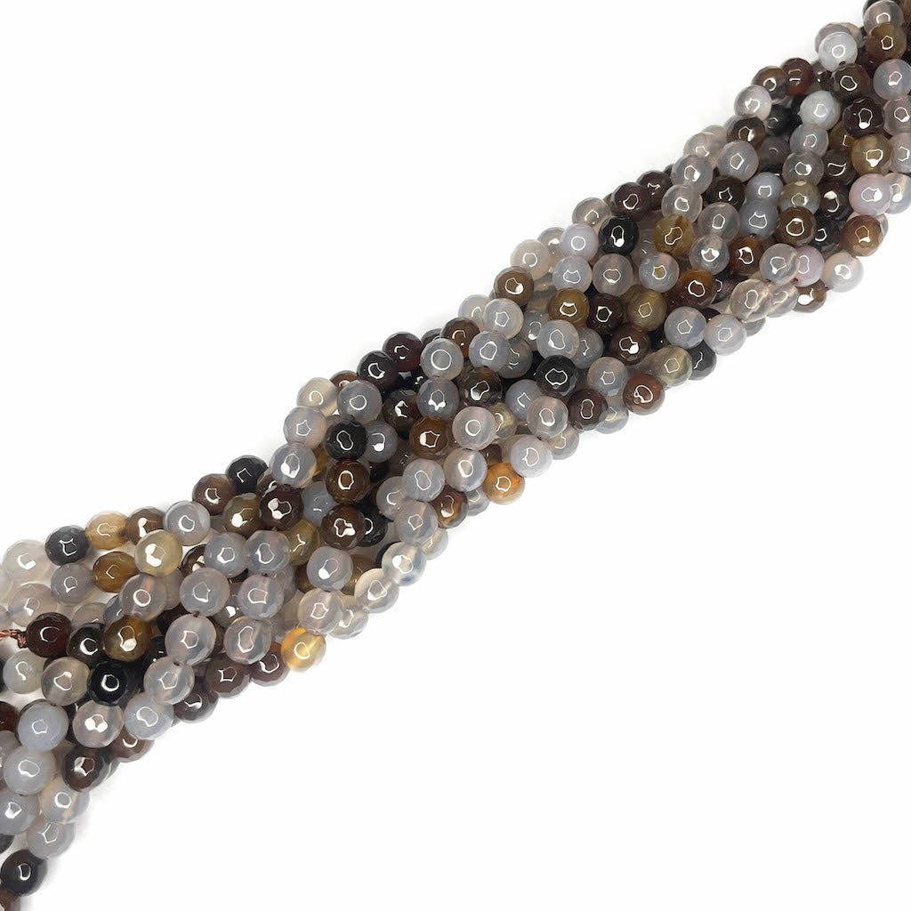 Ágata Facetada - 6mm - Gris degradé