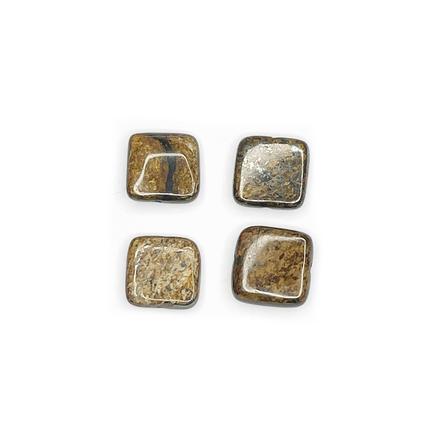 Set de Piedras Cuadradas - Broncita - 12x12mm | 4und