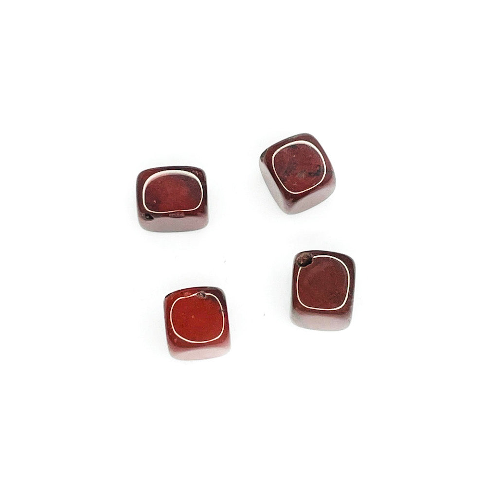 Set de cubos Jaspe Rojo - 10x10mm - 4und