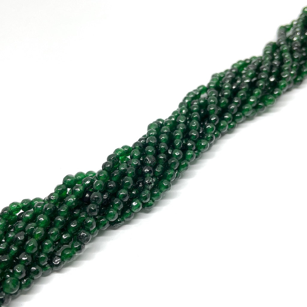 Ágata Facetada - 3mm - Verde Botella