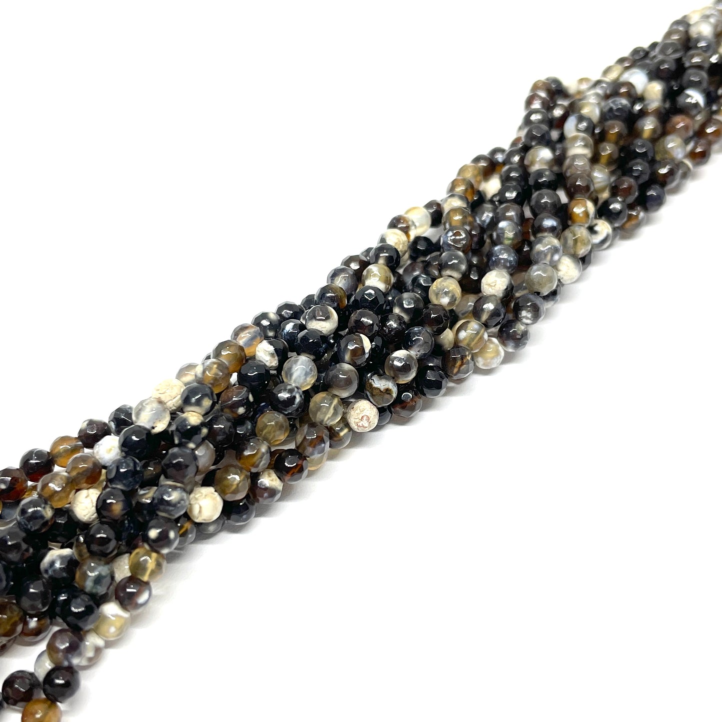 Ágata Facetada - 3mm - Blanco y Negro
