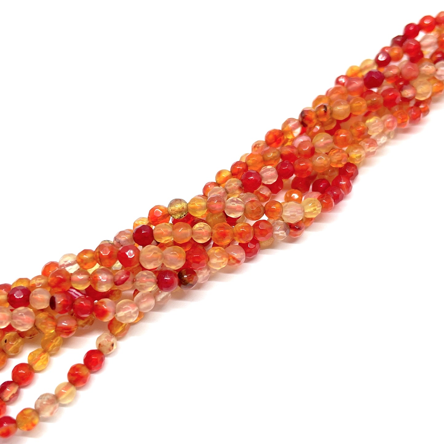 Ágata Facetada - 3mm - Naranja / Amarillo