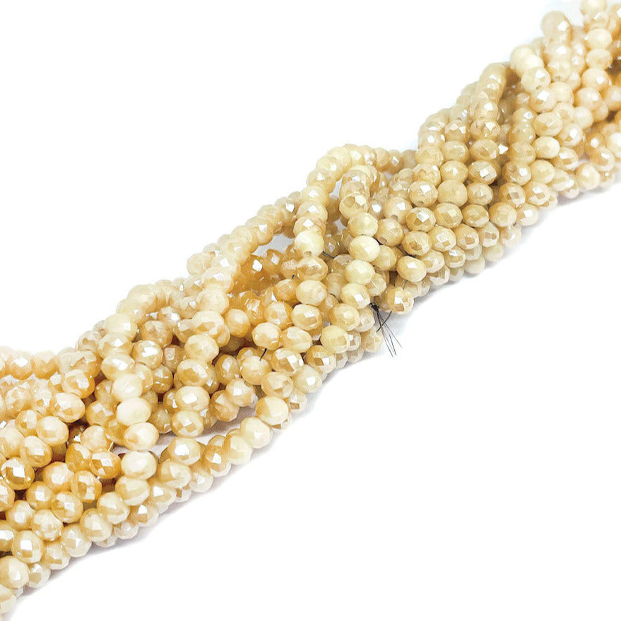 Cristal Chino - 4x3mm - Beige Brillante