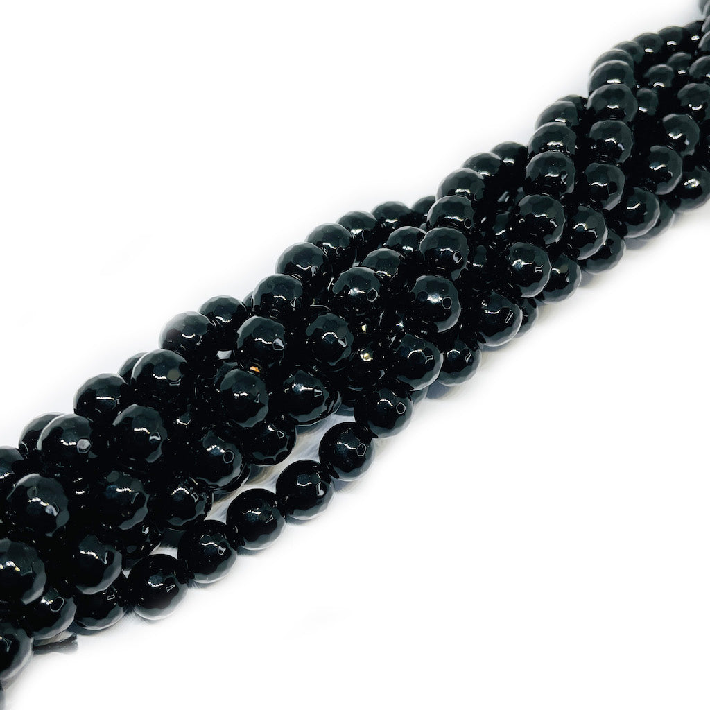 Ágata Facetada - 10mm - Negro