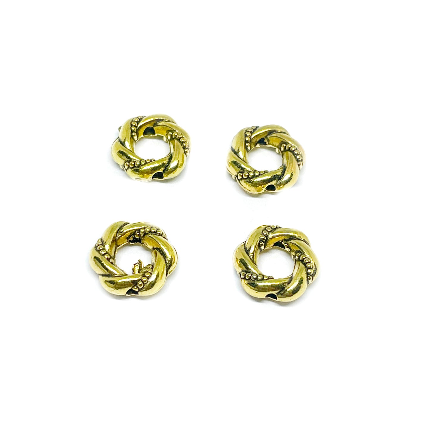Separador Dona trenzada Dorado - 12mm - 4und