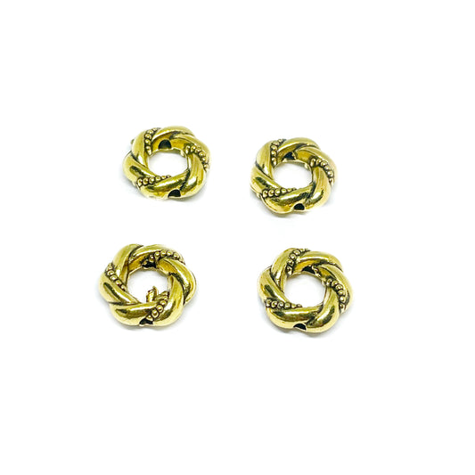 Separador Dona trenzada Dorado - 12mm - 4und