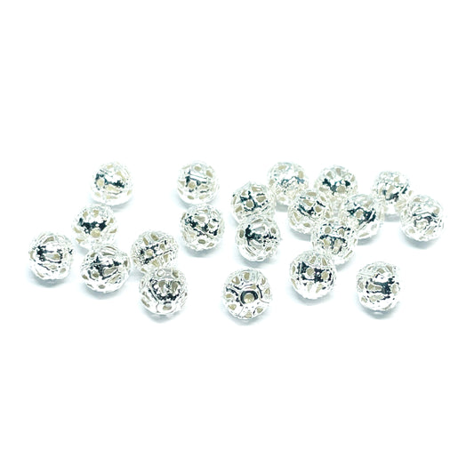 Separador Bola ligera Plateada - 6mm - 20und