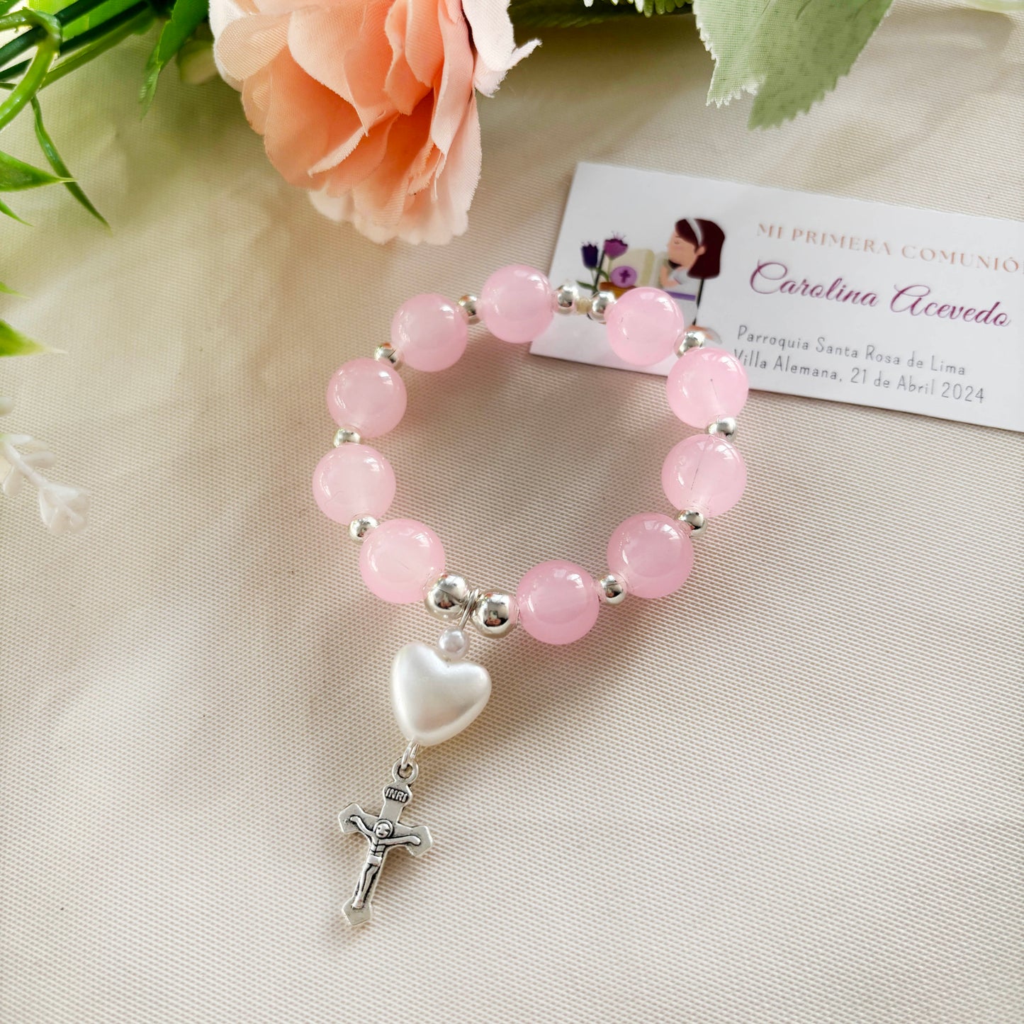 Denario Rosado con corazón - 10und