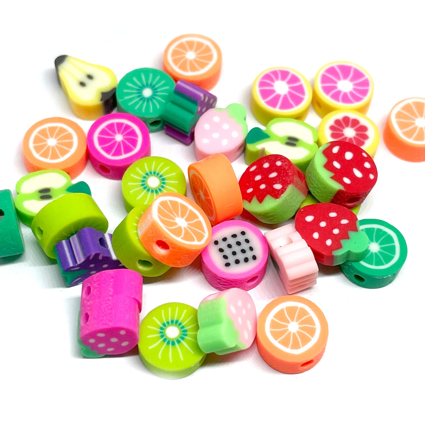 Cuentas Arcilla polimérica - Frutas - 9mm - Set 10und