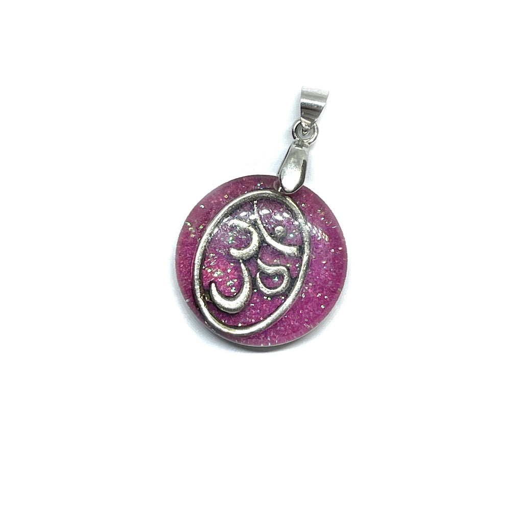 Colgante Encapsulado Öm Resina - 22mm - Fucsia
