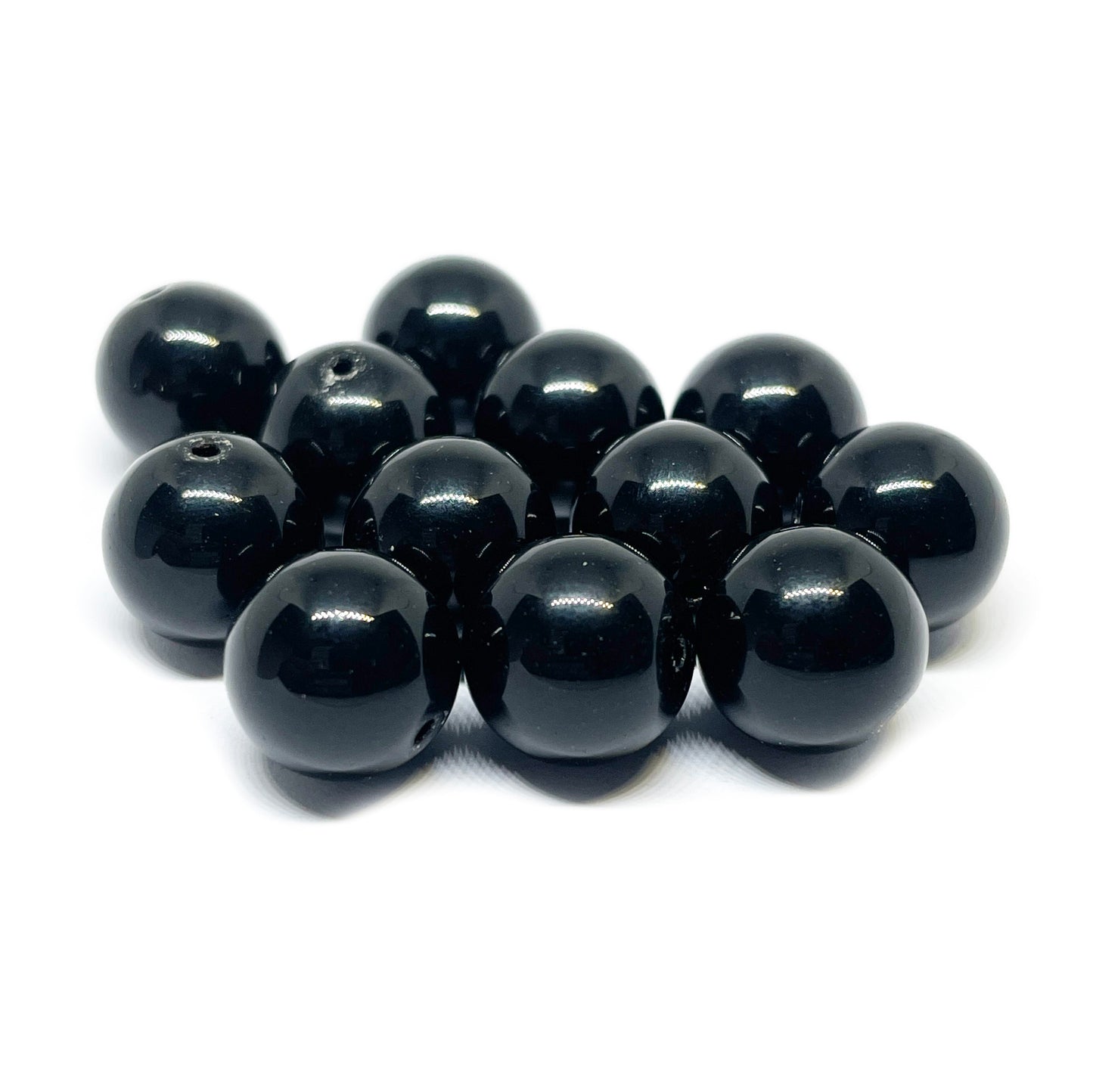 Set de Piedras Redondas - Ónix Negro - 12mm | 1par