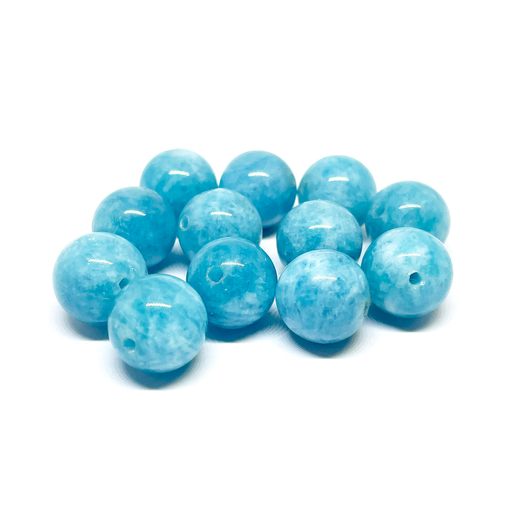 Set de Piedras Redondas - Jade Celeste - 12mm | 1par