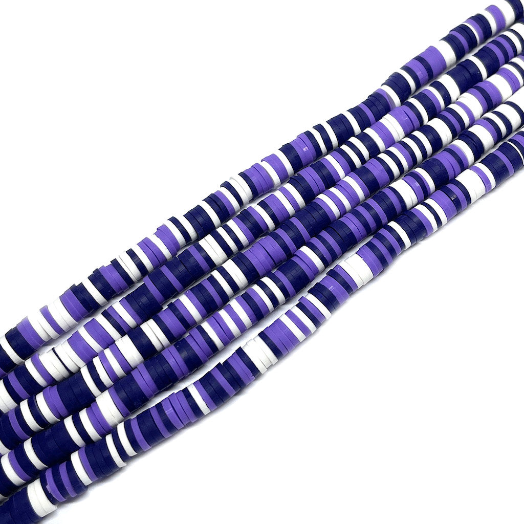 Cuentas de Fimo - 6x1mm - Morado surtido