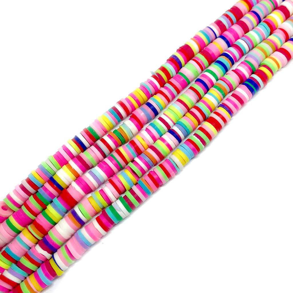 Cuentas de Fimo - 6x1mm - Arcoiris