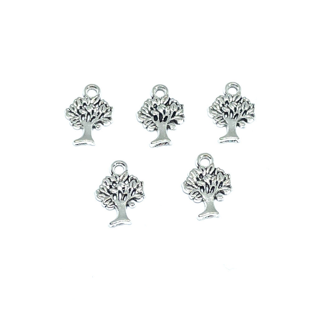 Colgante Mini Arbol Plateado - 14mm - 5und