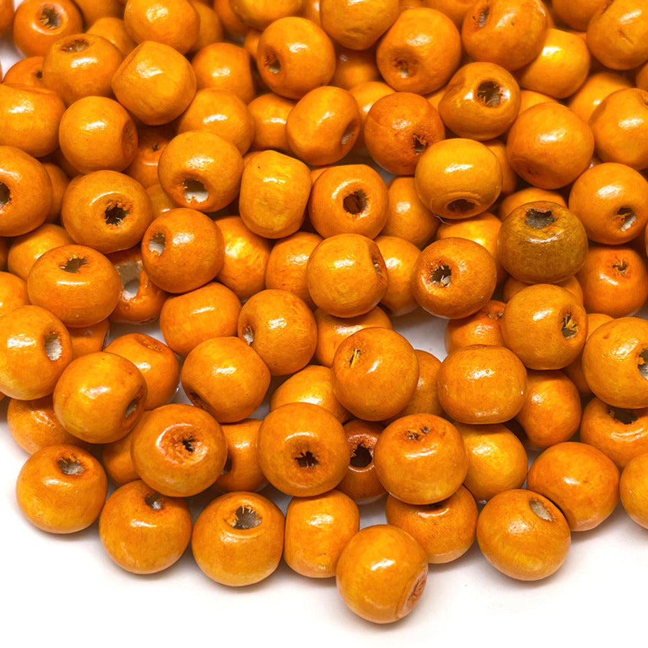 Cuentas de Madera - 8mm - 30gr - Naranja