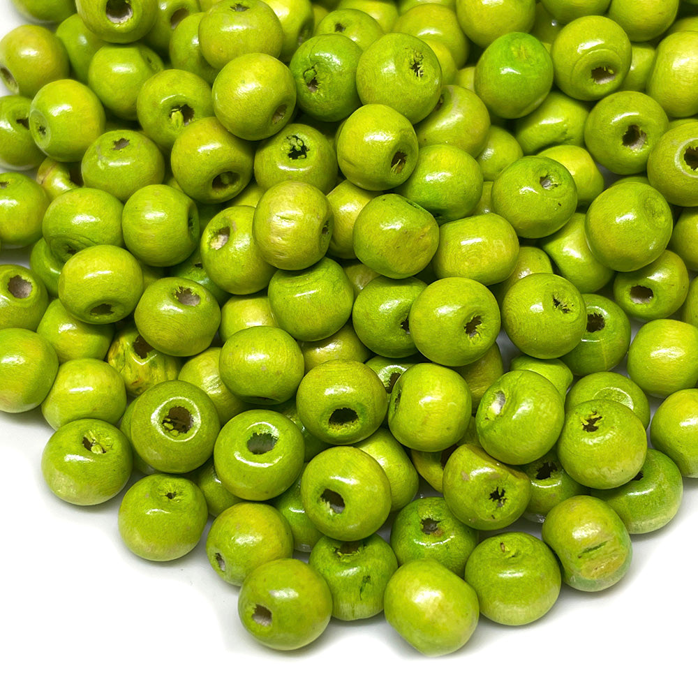 Cuentas de Madera - 8mm - 30gr - Verde Manzana