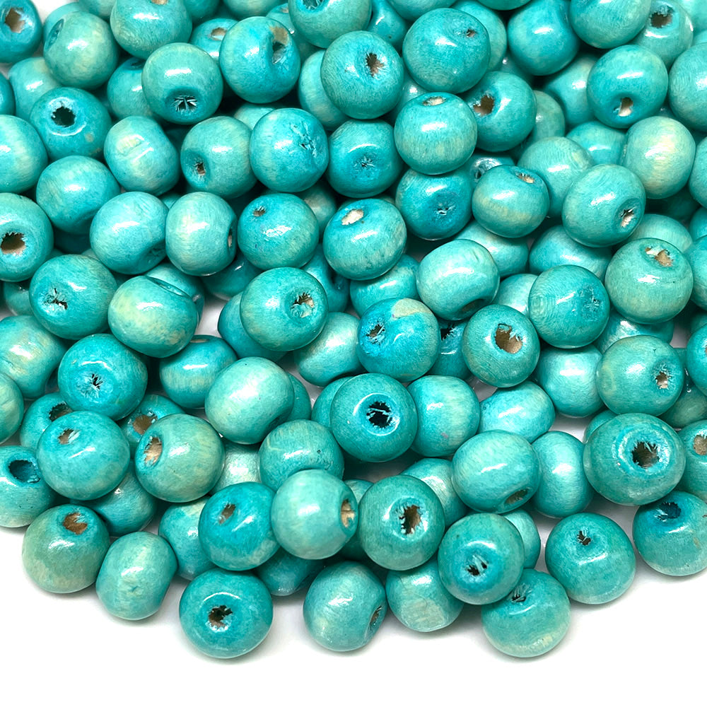 Cuentas de Madera - 8mm - 30gr - Verde Turquesa