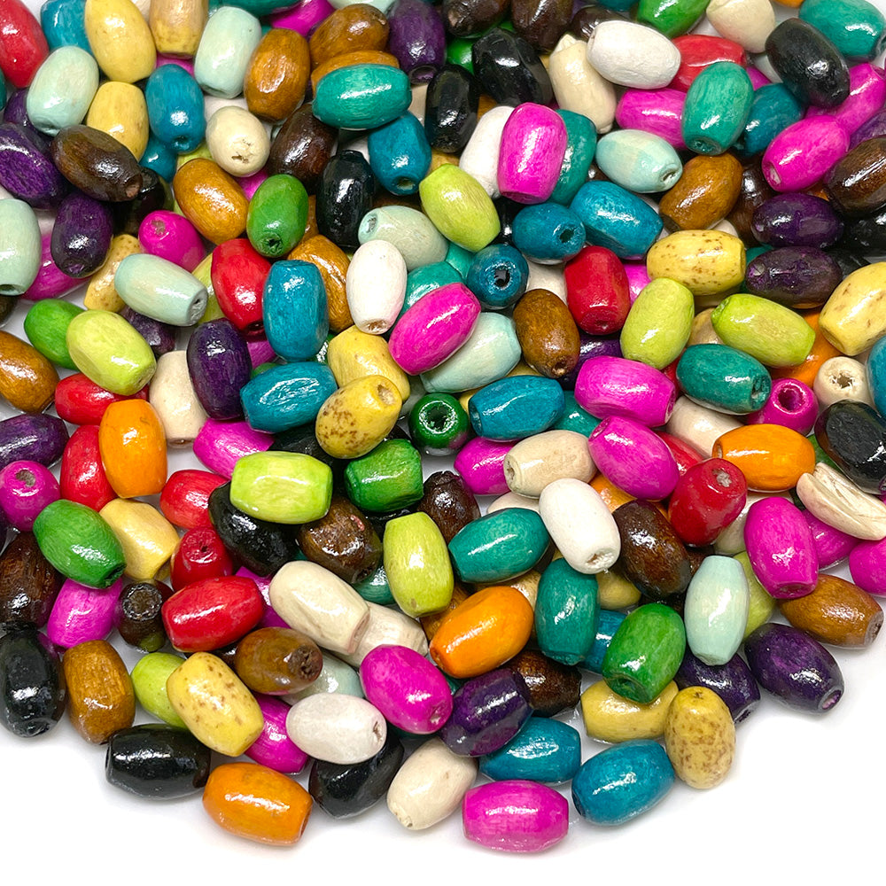 Cuentas de Madera Ovalado - 6x8mm - 20gr - Multicolor