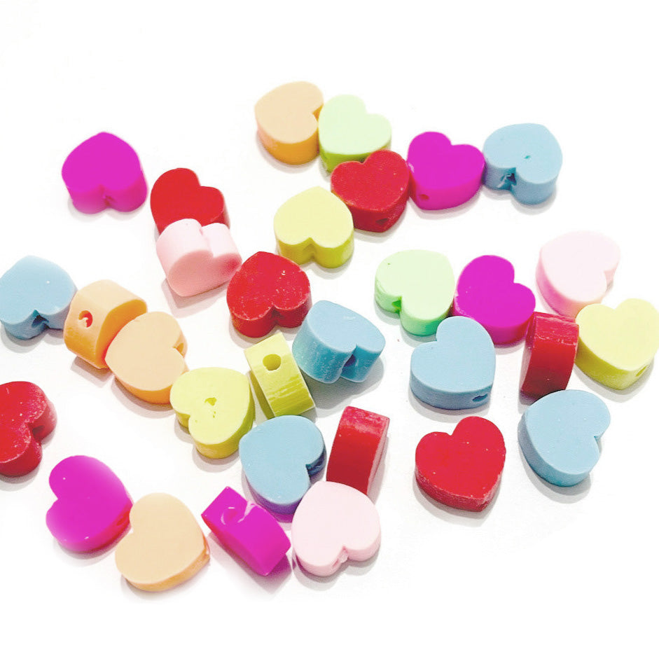 Cuentas Arcilla polimérica - Corazon - 9mm - Set 10und