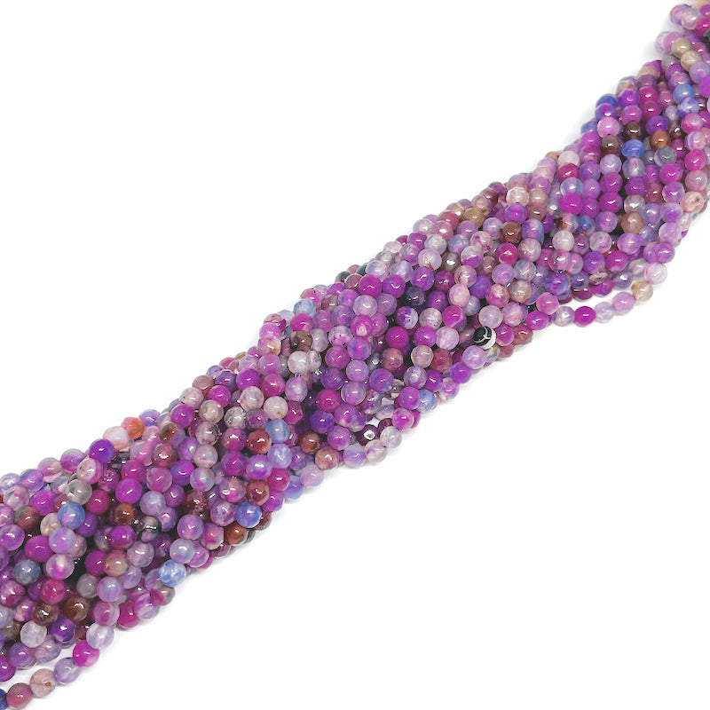 Ágata Facetada - 4mm - Violeta Surtido