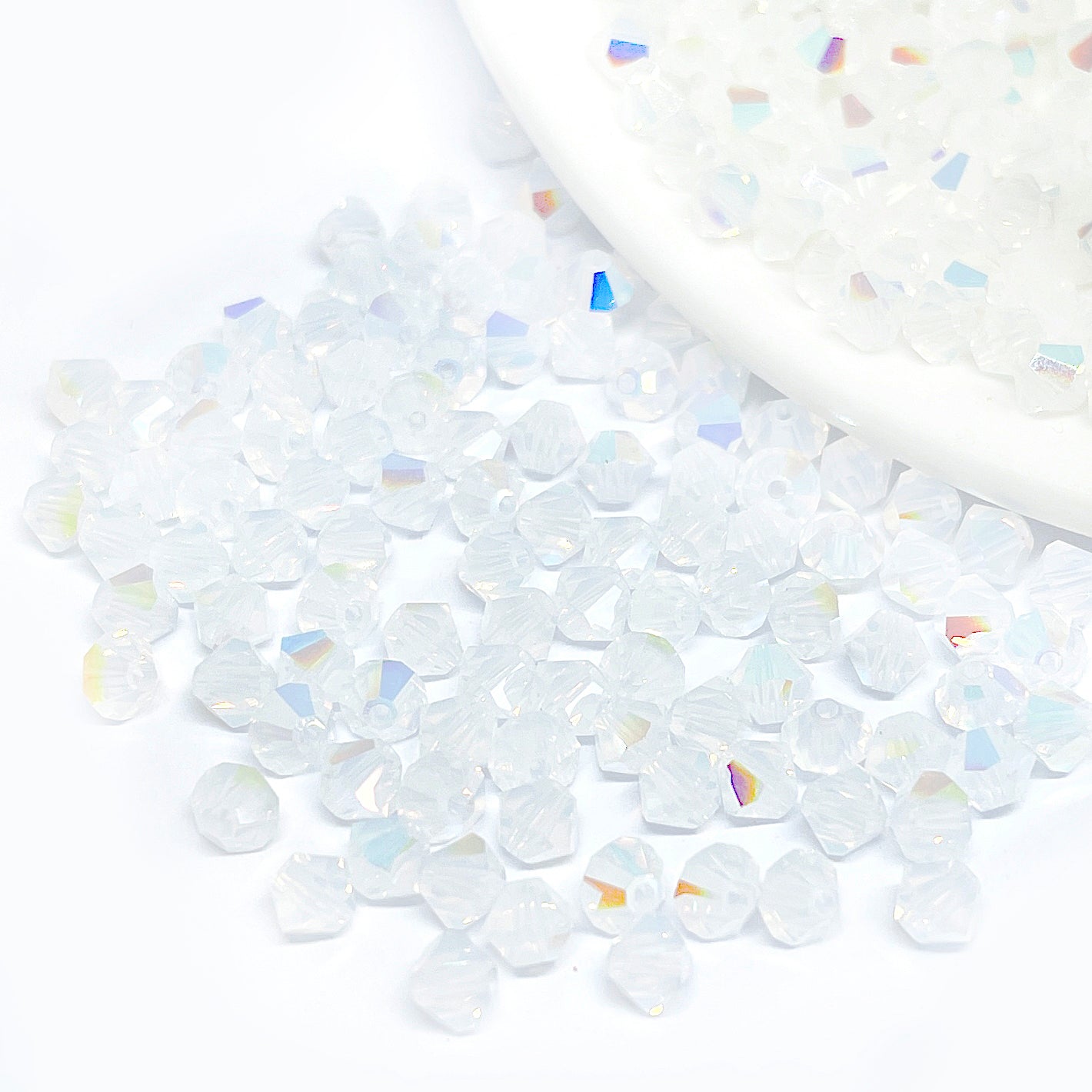 Cristal Tupi Austríaco de 4mm - 24und - Blanco Opalo