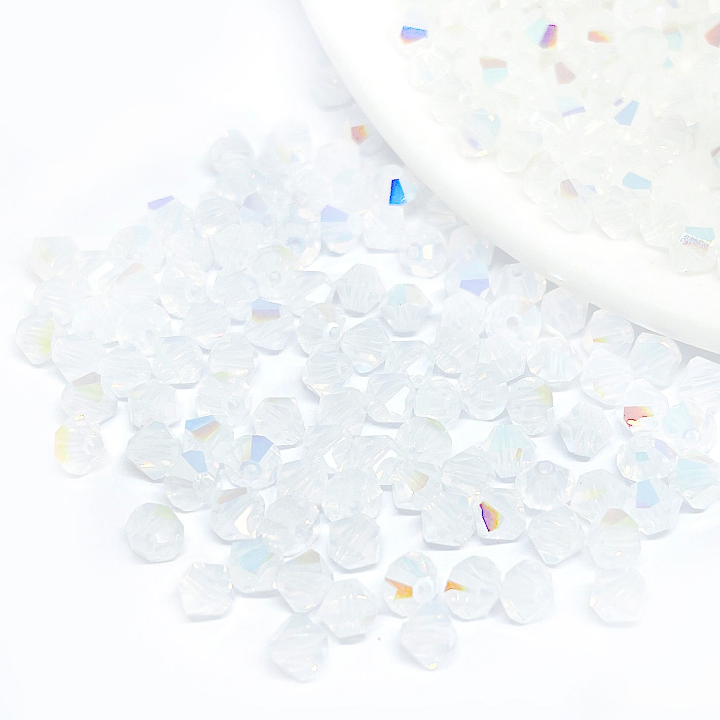 Cristal Tupi Austríaco de 4mm - 24und - Blanco Opalo