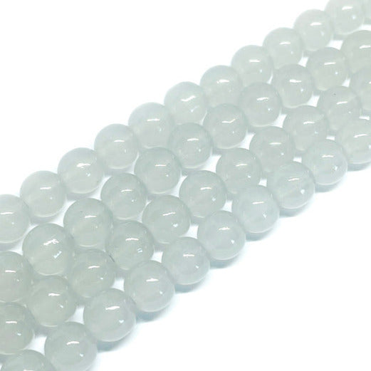 Perla de vidrio - 8mm - Tira 50und aprox. - Gris
