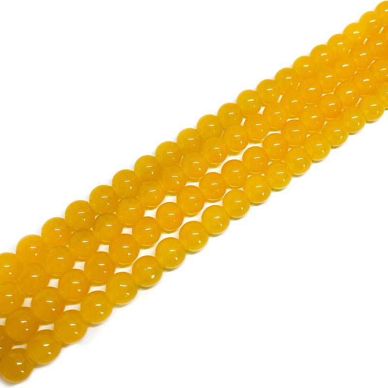 Perla de vidrio - 8mm - Tira 50und aprox. - Amarillo Mostaza