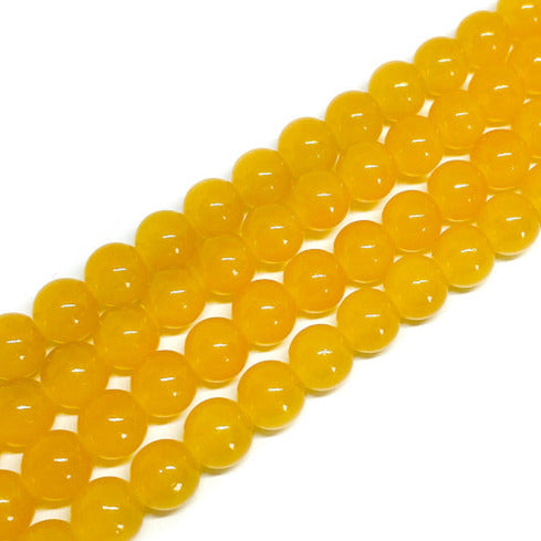 Perla de vidrio - 8mm - Tira 50und aprox. - Amarillo Mostaza