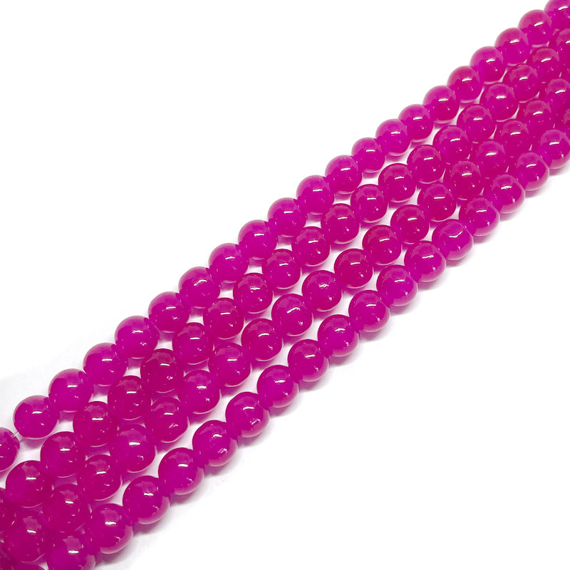 Perla de vidrio - 8mm - Tira 50und aprox. - Fucsia