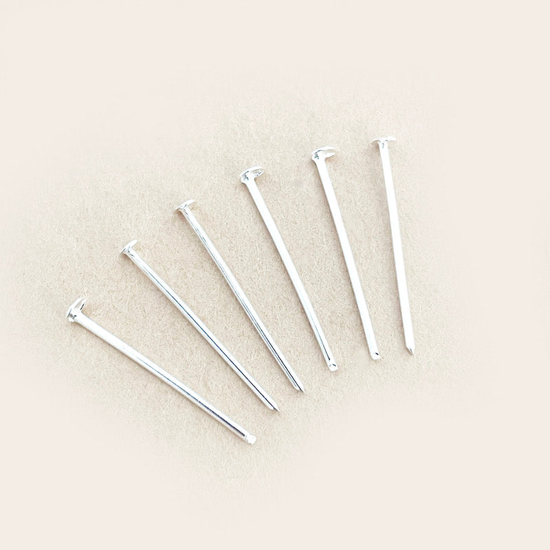 Vástagos Plateado con Tope - 20mm - 10gr