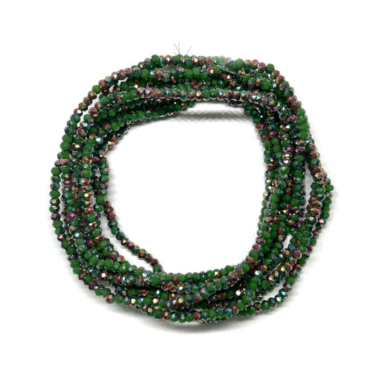 Cristal chato Mini Facetado Nro 1 - Verde Tornasol