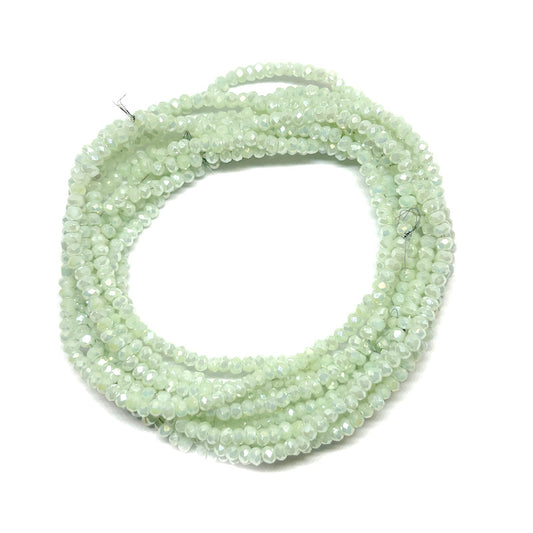 Cristal chato Mini Facetado Nro 1 - Verde claro brillante