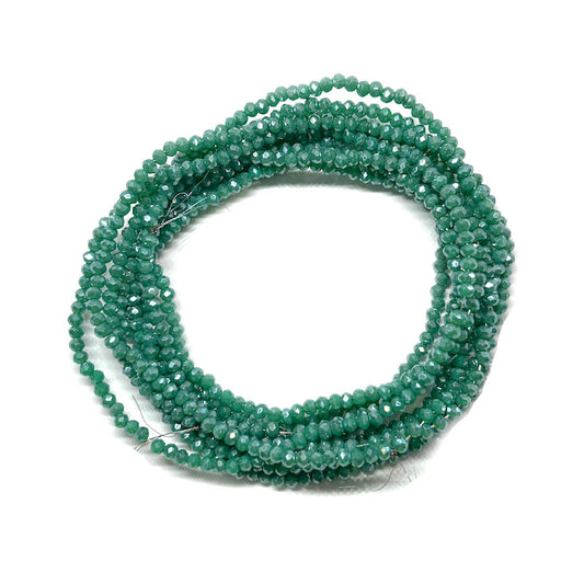 Cristal chato Mini Facetado Nro 1 - Verde Petróleo brillante