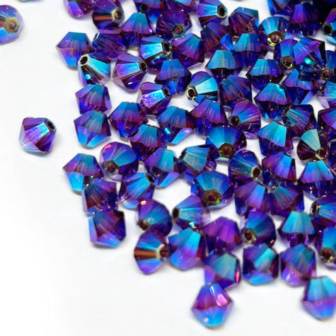 Cristal Tupi Austríaco de 4mm - 15und - Azul y Fucsia