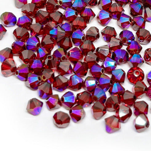 Cristal Tupi Austríaco de 4mm - 15und - Rojo y azul