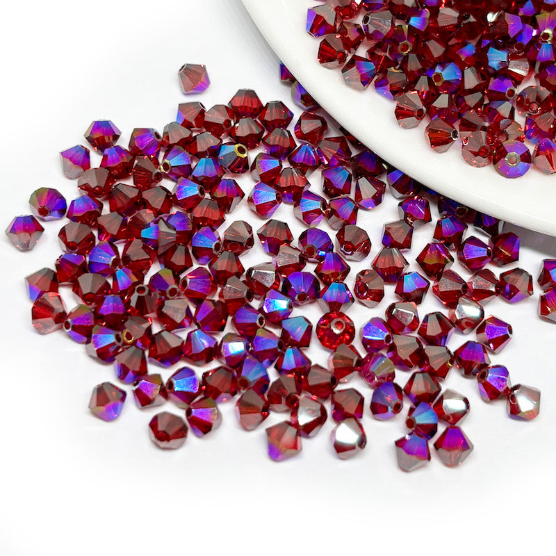 Cristal Tupi Austríaco de 4mm - 15und - Rojo y azul