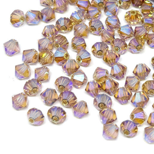 Cristal Tupi Austríaco de 4mm - 15und - Café y celeste
