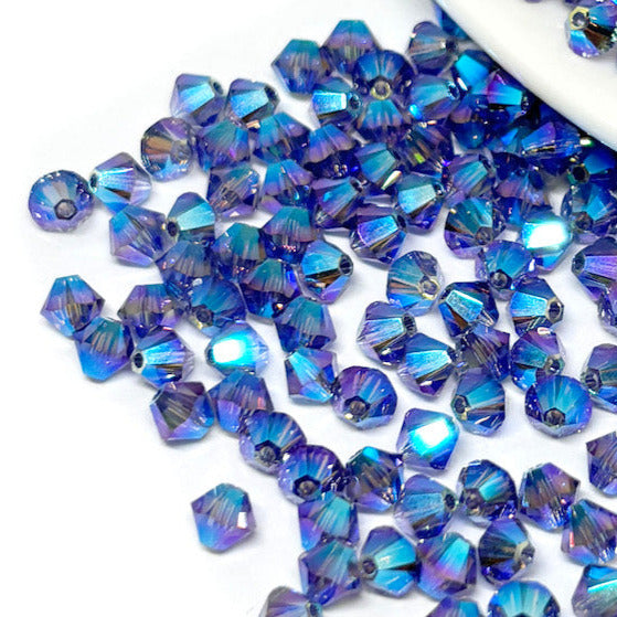 Cristal Tupi Austríaco de 4mm - 15und - Lila y celeste