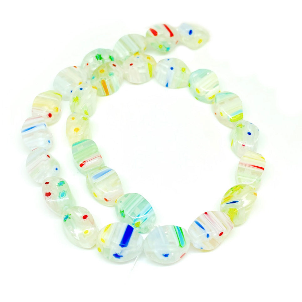 Murrina Rombo curvo - 12mm - Blanco