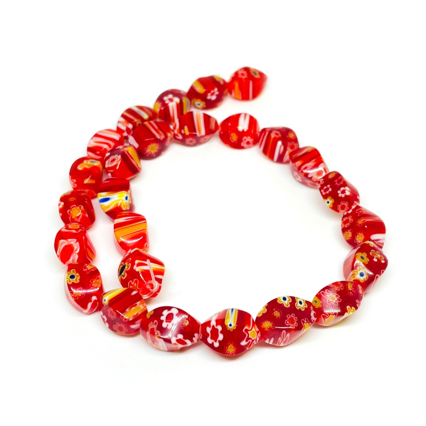 Murrina Rombo curvo - 12mm - Rojo