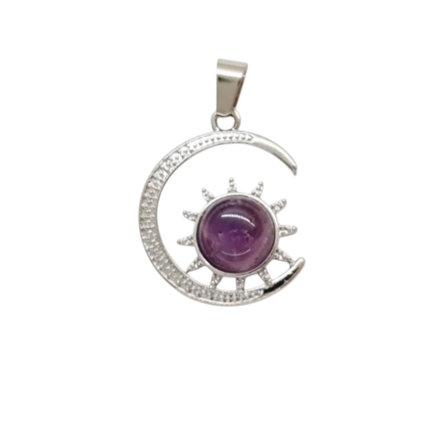 Colgantes Luna y Sol de piedra - 23mm - A elección