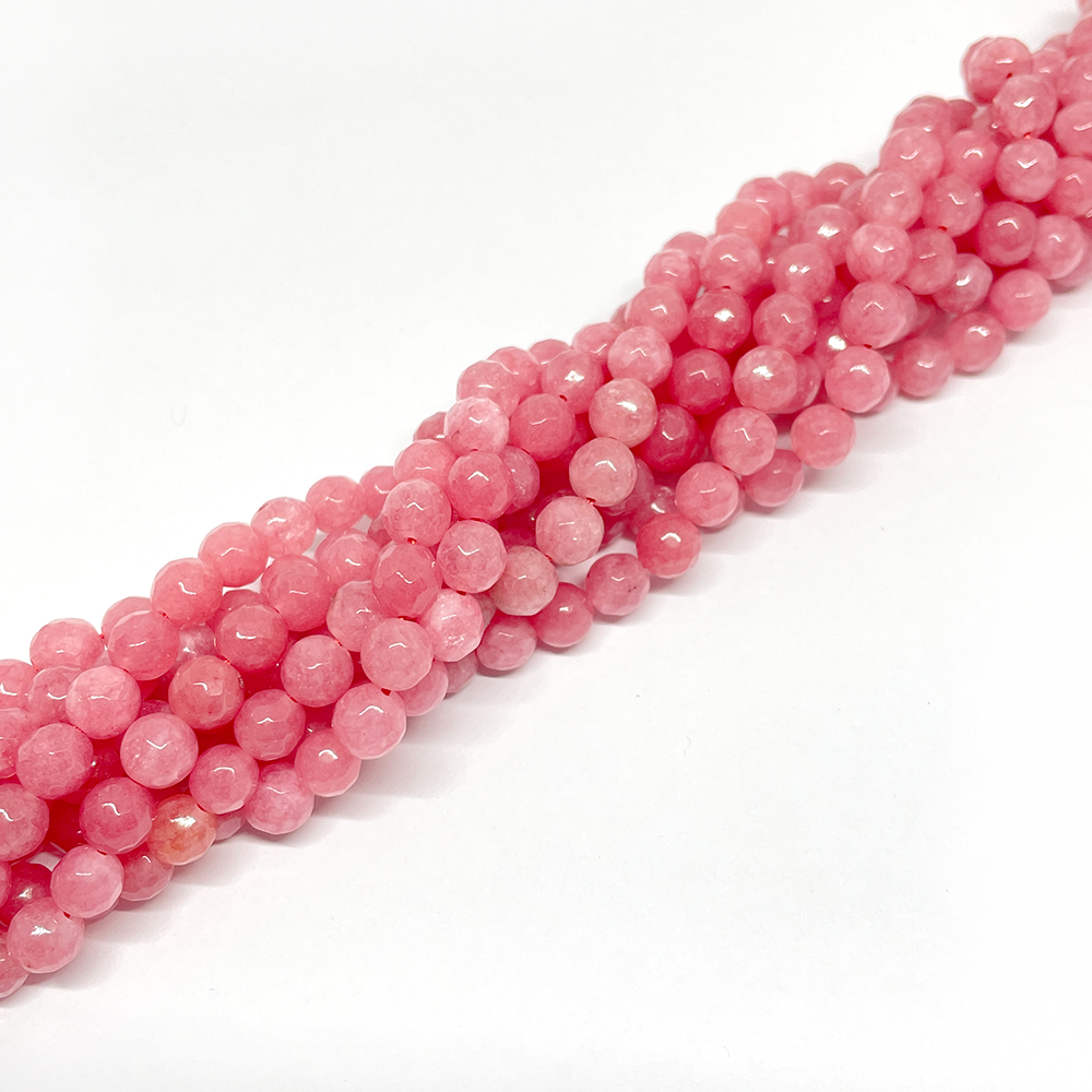 Ágata Facetada - 6mm - Rosado Fresa