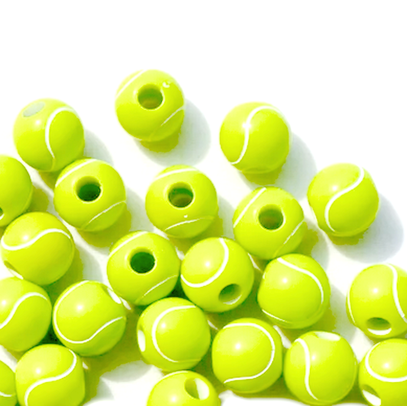 Cuentas Pelota Tenis - 12mm - Set 10und