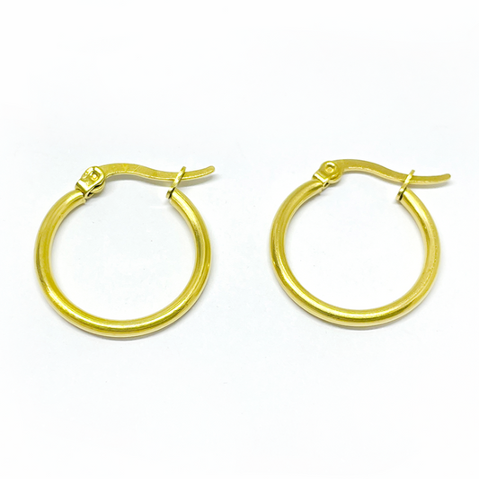 Argollas para Aro Doradas - Acero Quirúrgico - 30mm - 2und