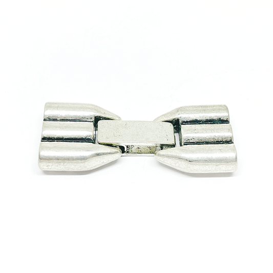 Broche tipo brazalete tubular triple - 35mm - Plateado - 1und